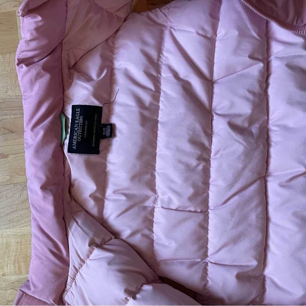 American Eagle Outfitters pink down vest